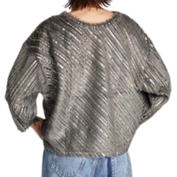 Zara Contrasting Silver/Gold Metallic Sweater/Sweatshirt - S - Picture 2 of 9